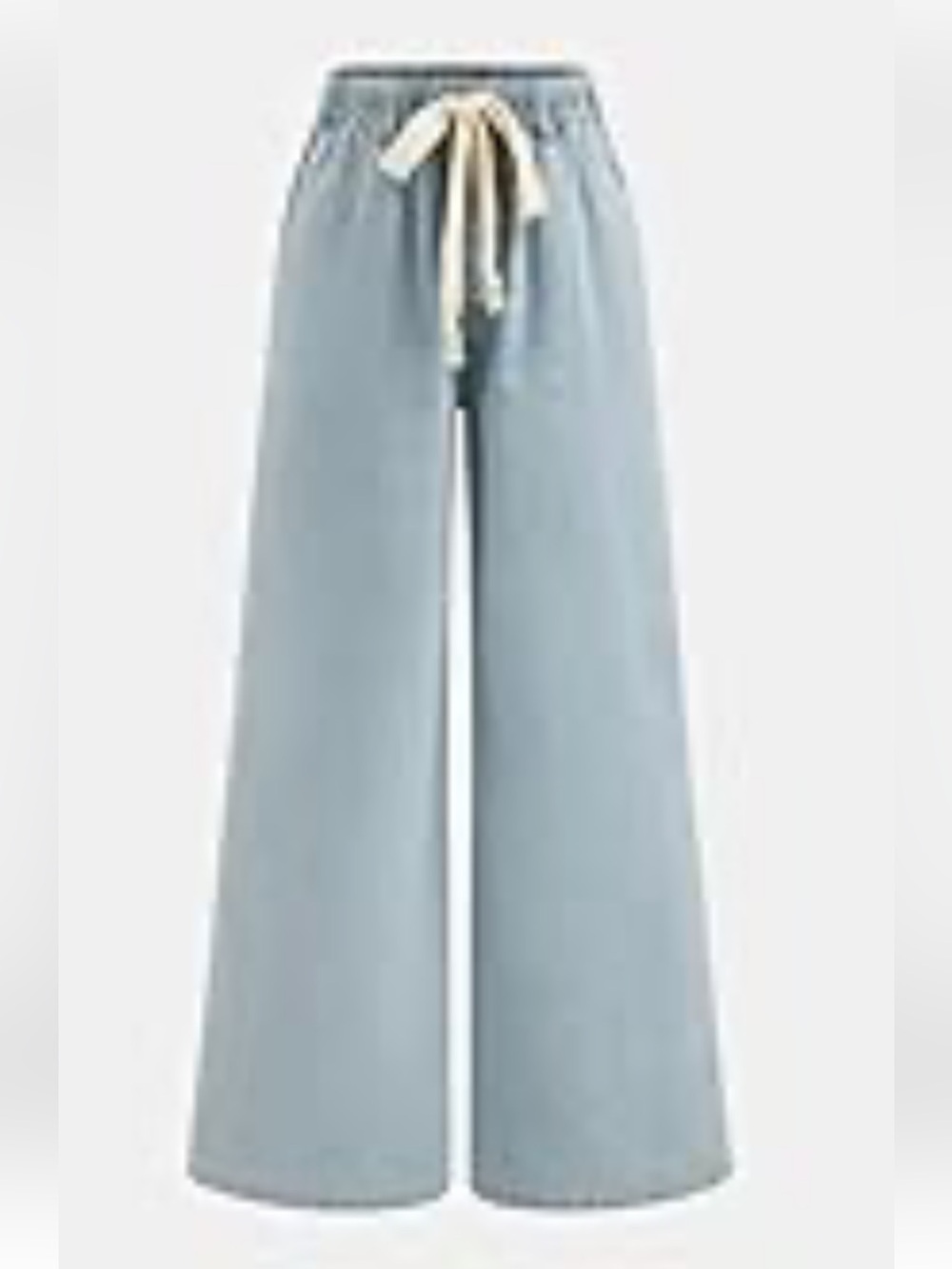 Cider Light washed denim tie waist Pants